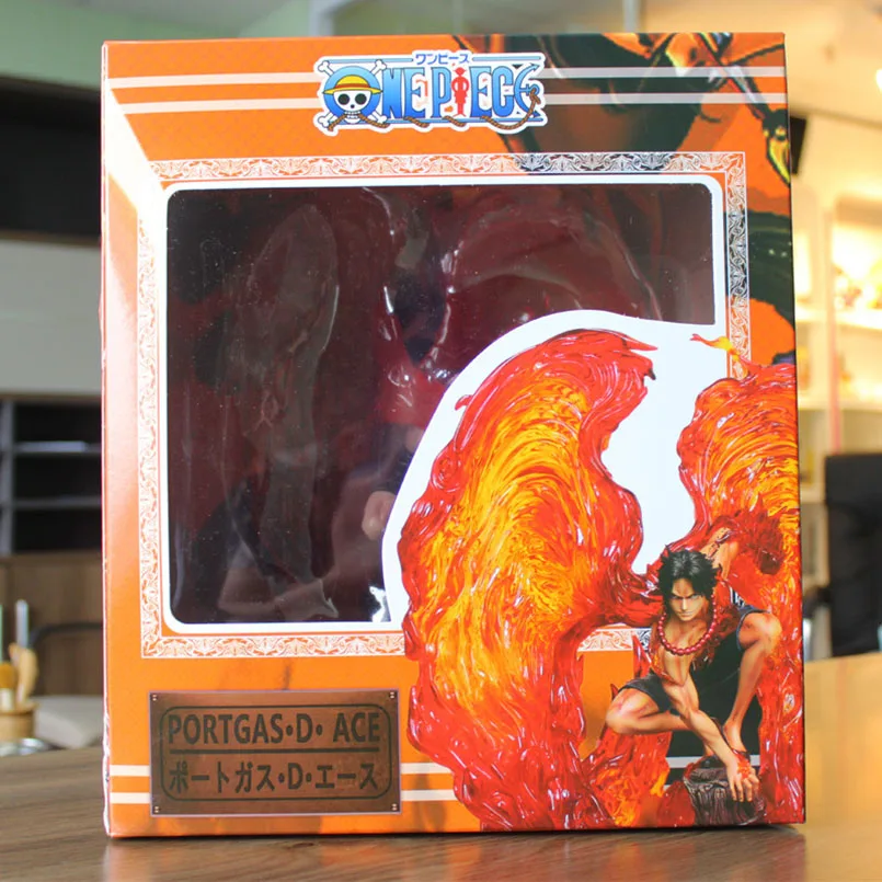 02box japanese anime one piece figure one piece flame Portgas PVC action figure toys Rise from the ashes Portgas statue Decoration Toy - Цвет: 02box