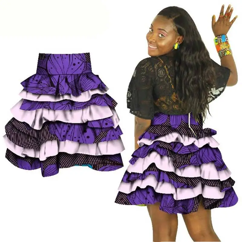 Сексуальная африканская многослойная юбка с оборками для вечевечерние мини-юбка