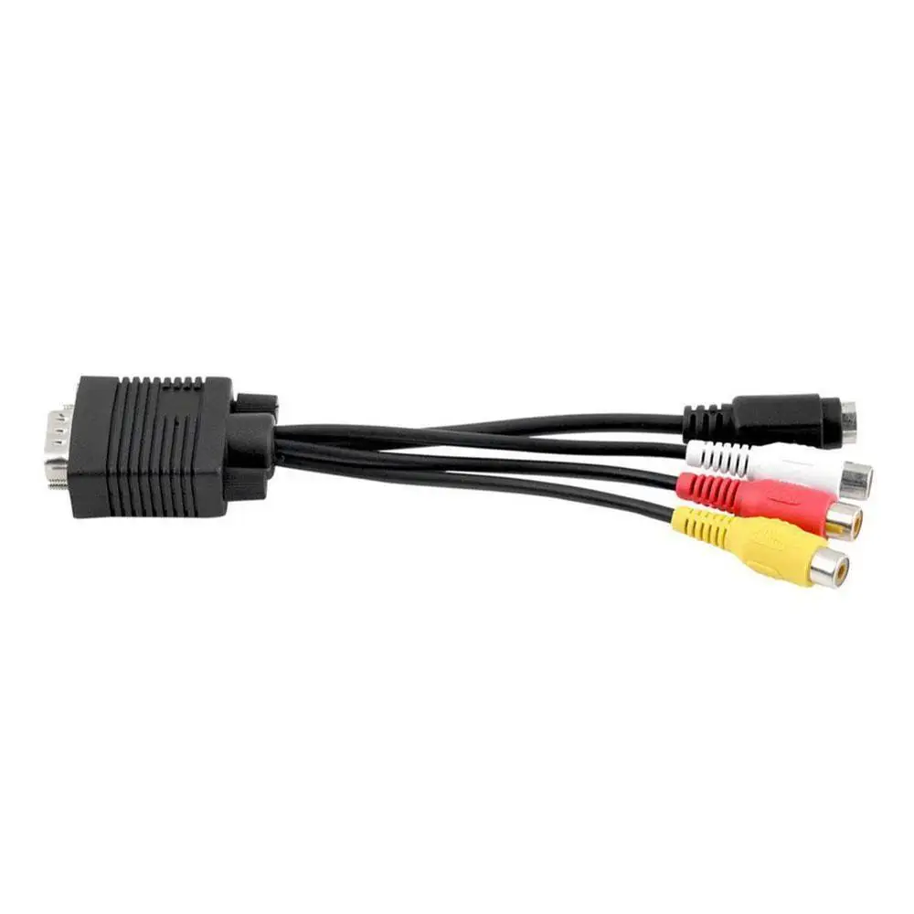 Для VGA SVGA к S Video 3 RCA AV видео ТВ из ПК компьютера адаптер для ноутбука конвертер