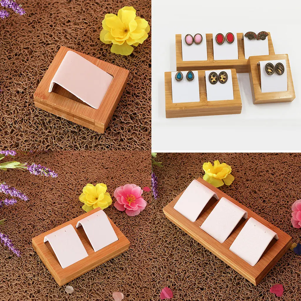 

Handmade Natural Bamboo Wooden Earring Ear Stud Display Tray Box 1/2/3 Slot