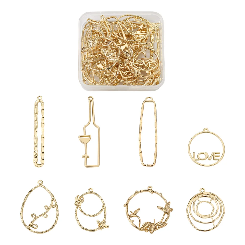 

32 шт. открытая рамка из сплава, пустая рамка, бутылка, Овальный прямоугольный лабиринт, Полые Подвески, очаровательные серьги, ожерелье, изго...