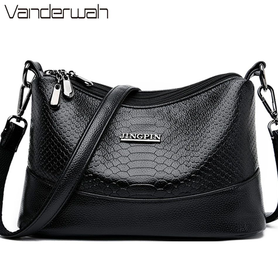 Сумка на плечо женская с 3 слоями роскошный саквояж из качественной кожи