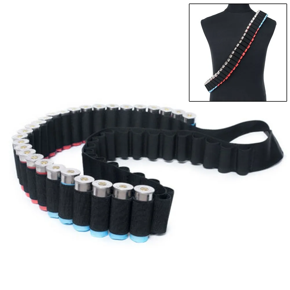 50 Shotgun Shell Bandolier Belt Cartridge Airsoft Bullet Holder Hunting 12 Gauge Ammo Pouch Bag 140x5cm | Спорт и развлечения