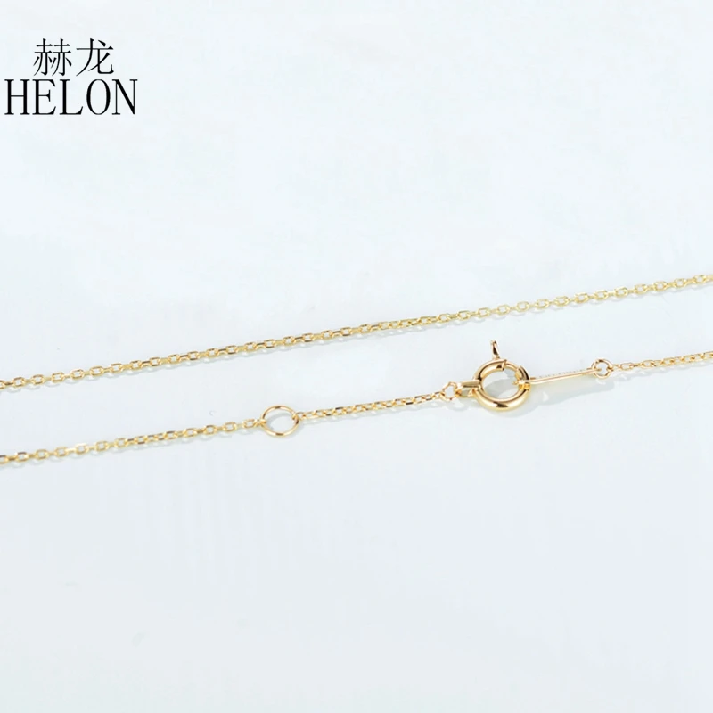 

HELON Solid 18K Yellow Gold 100% Genuine Natural Citrine Garnet sky Topaz blue Amethyst Pendant Necklace For Women Fine Jewelry