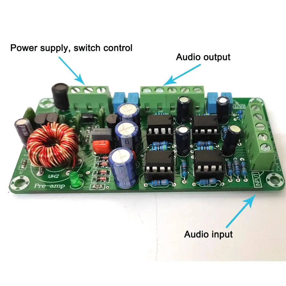 Автомобильный усилитель Передняя пластина четыре канала OP AMP 5532 Hi-Fi