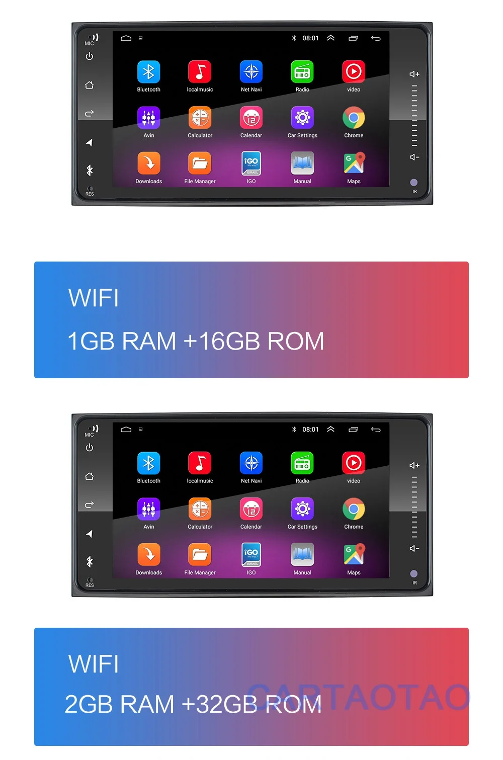 2din Android 8,1 универсальный автомобильный DVD для Toyota Corolla Camry Crown RAV4 автомобильный Радио gps навигация Bluetooth WiFi мультимедийный проигрыватель