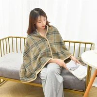 winter warm oversized blanket flannel fleece shawl scarf for women children travel home sofa office thick blankets with button