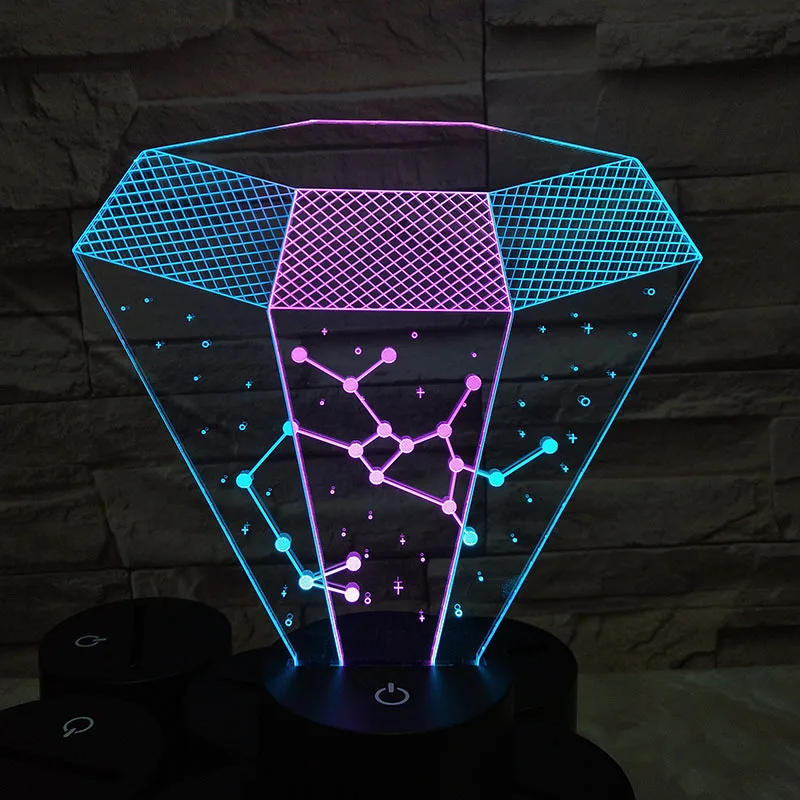 

Colorful Diamond 3D LED Night Light USB Touch Table Desk Lamp for Home Party Decor Lighting Mood Lamp Kids Gift