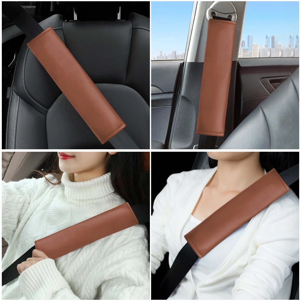 

Safety Belt Shoulder Cover For KIA Carens Camival Leather Seat Belt Protection Cover 2pcs