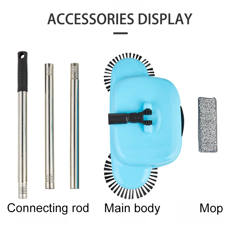 Hand Push Sweeper Mop Stainless Steel Sweeping Machine Type Magic Broom Dustpan Handle Household Cleaning Tool | Дом и сад