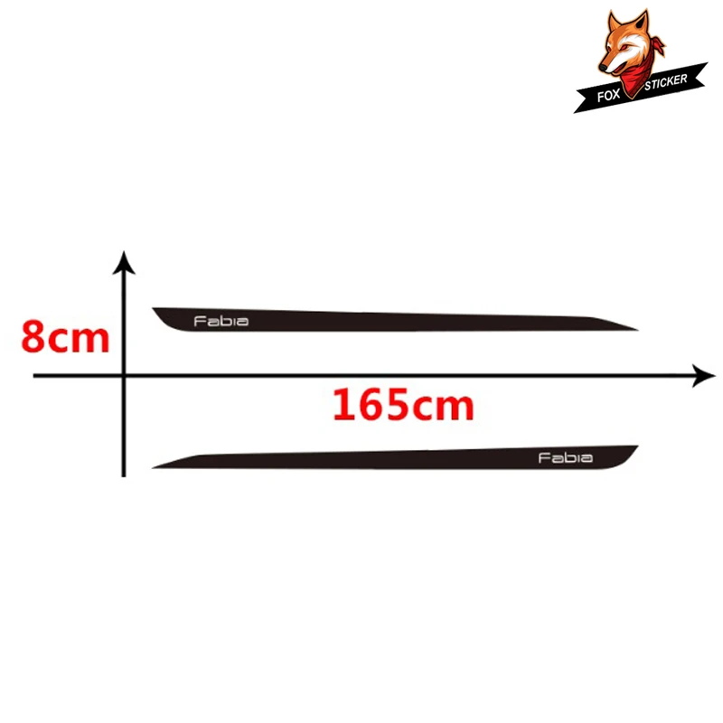 Виниловые наклейки для автомобиля 2 шт. в полоску по бокам с юбкой спортивный