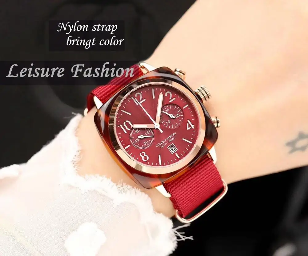 

Нейлоновые Роскошные студенческие часы с хронографом, кварцевые часы для женщин, новые модные женские часы, женские часы с автоматическим д...