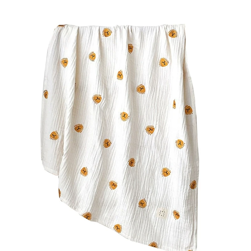 

Детское муслиновое одеяло, 4-слойная марлевая хлопковая Пеленка, спальный мешок с принтом льва, накидка на детскую коляску