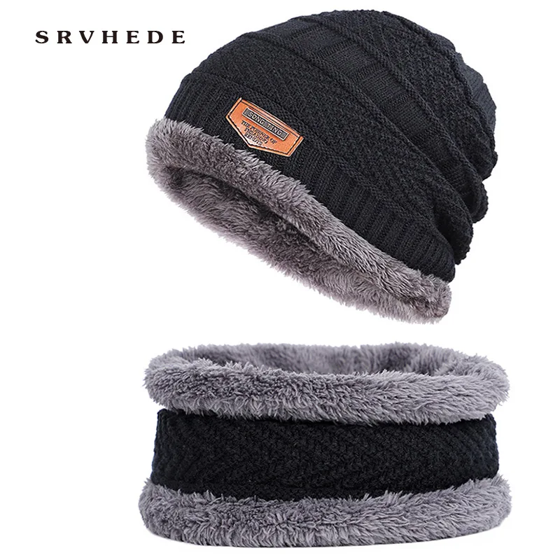 Зимняя женская вязаная шапка из двух предметов Женская осенне зимняя шерстяная