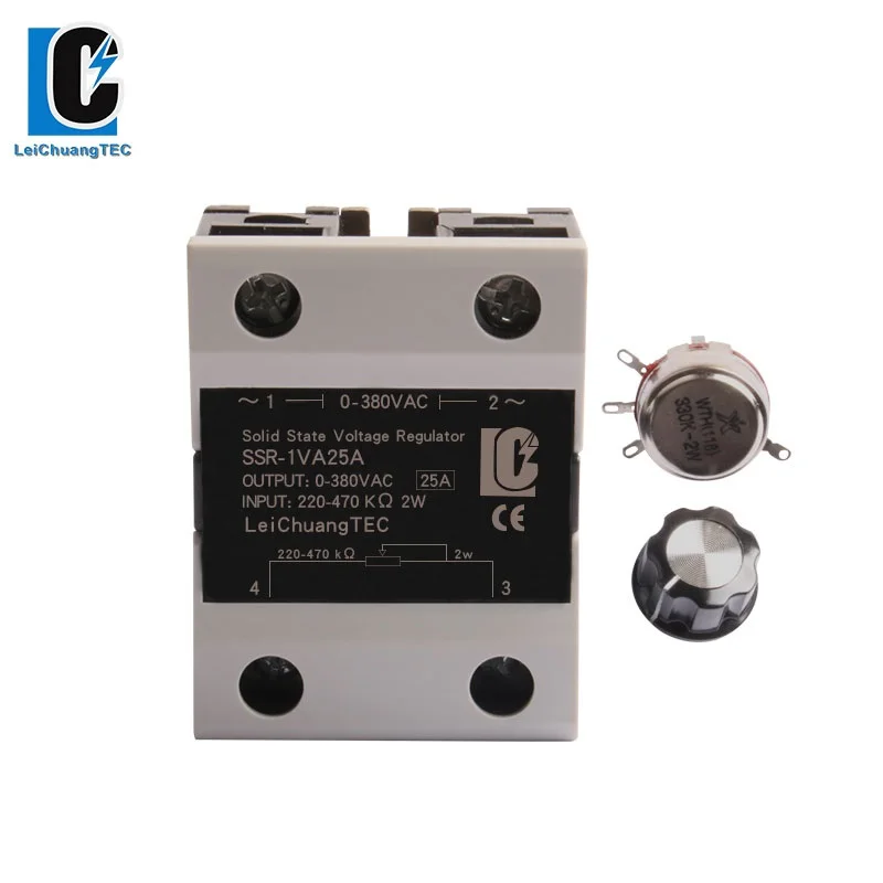 

SSVR 25A Single Phase Solid State Voltage Regulator Relay Resistance Regulating Module 220V AC LeiChuang TEC new