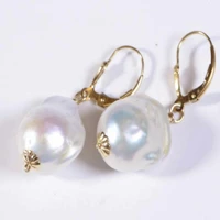 beautiful fashion multicolor baroque pearl gold 18k earrings gift classic fashion new year wedding mothers day jewelry