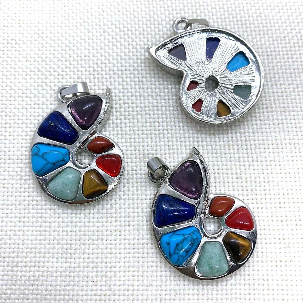 Натуральный камень семь чакр материал Улитка Исцеление ауры Очаровательная