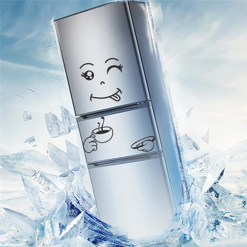 

1PC Creative Fridge Stickers Cute Stickers Refrigerator Kitchen Refrigerator Wall Stickers Art Cute Smiley Wall Stickers