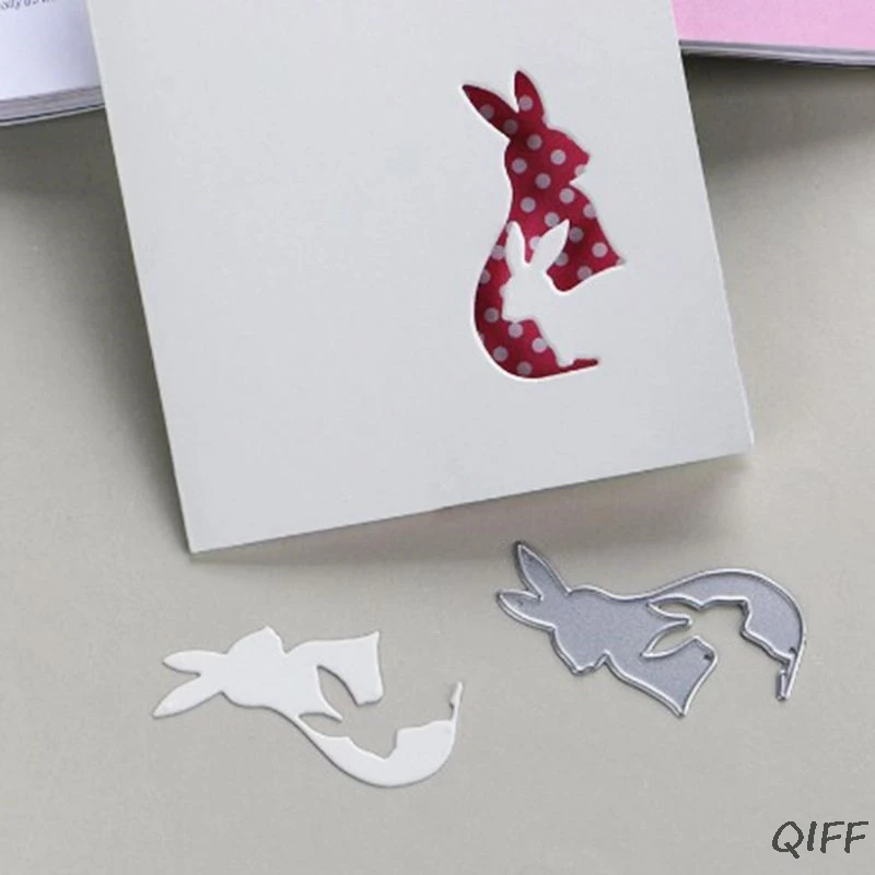 Кролик Пасхальный металлический режущий Трафаретный Скрапбукинг DIY штамп для