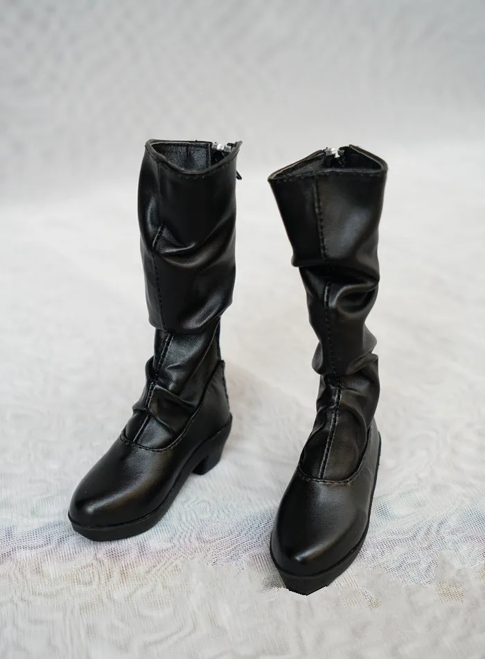 

BJD doll shoes for 1/3 size Martins irregular creased high-heeled pumps and thigh-high boots classic black boots for women