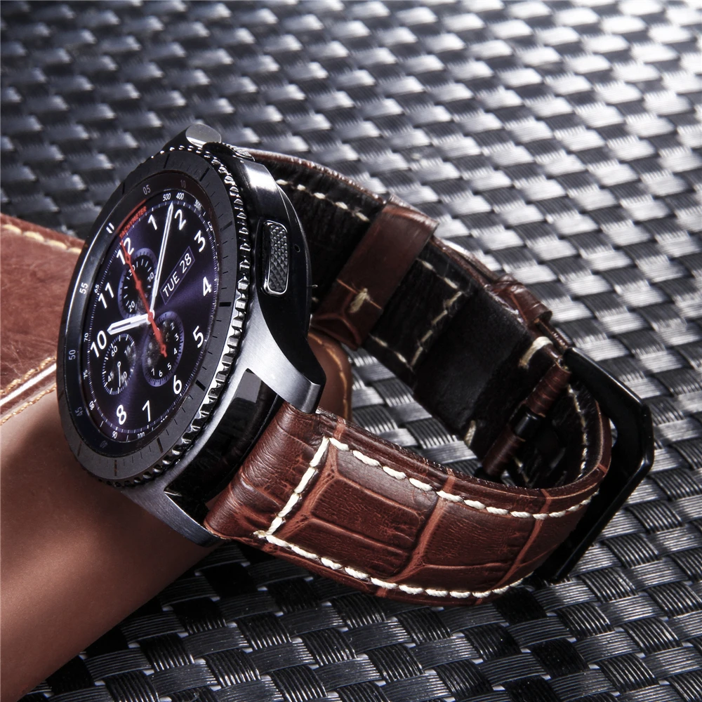 22 мм ремешок для часов Galaxy Watch 46 мм кожаный быстросъемный ремешок браслет для huawei Watch GT Amazfit GTR 47 мм Шестерня S3 ремни