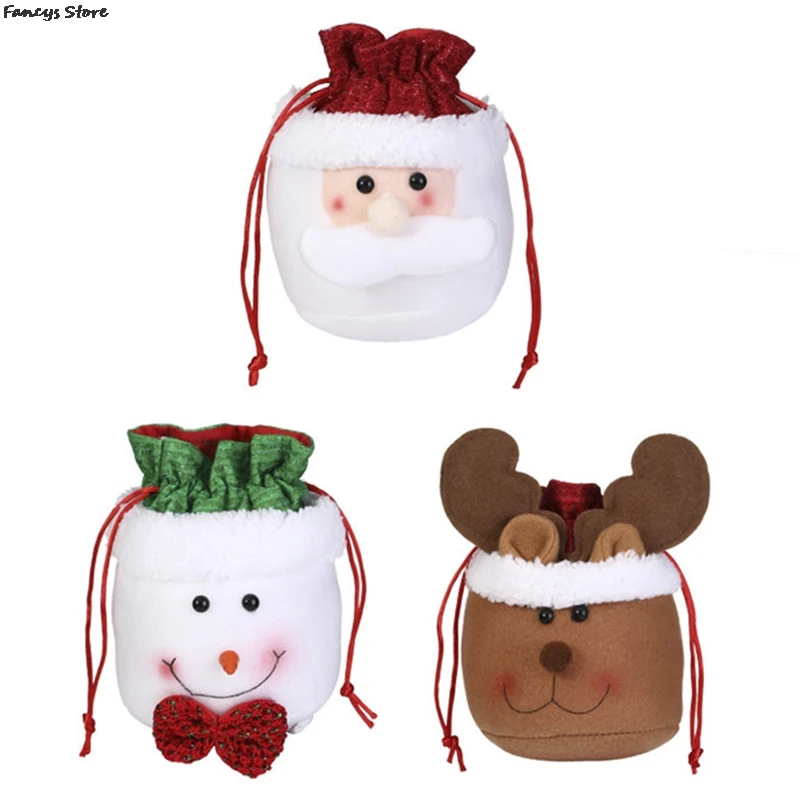 

Christmas Closing Apple Bag Tote Bag Candy Bag Christmas Eve Gift Bag Children's Small Gift Bag Decor Supplies Elk Santa Claus