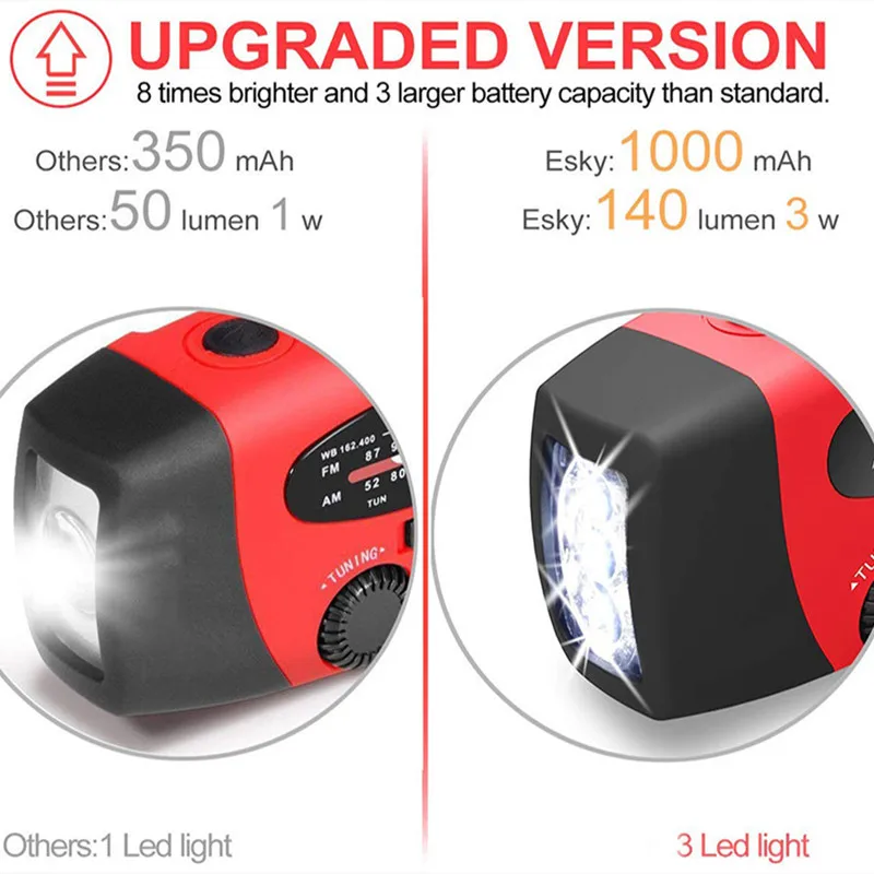 3 в 1 аварийное зарядное устройство фонарик ручной генератор заводное на