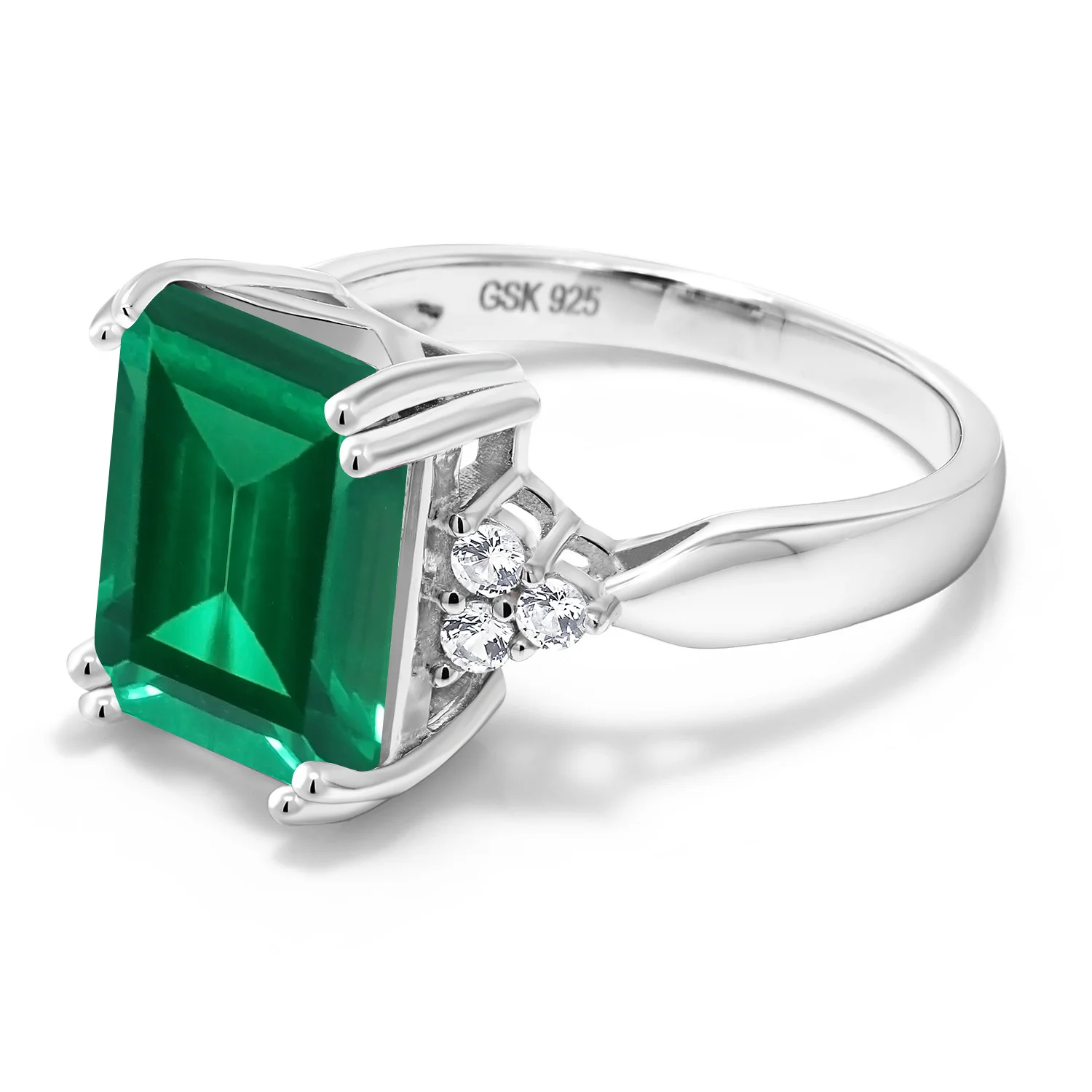 GemStoneKing 5 66 Ct Изумруд зеленый имитация изумруда 925 пробы серебряные коктейльные