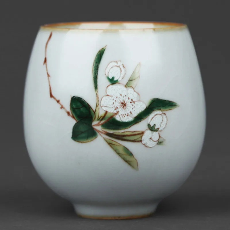 Хрустящая глазурь чайная чашка Ruyao керамическая Цветочная чаша фарфоровая