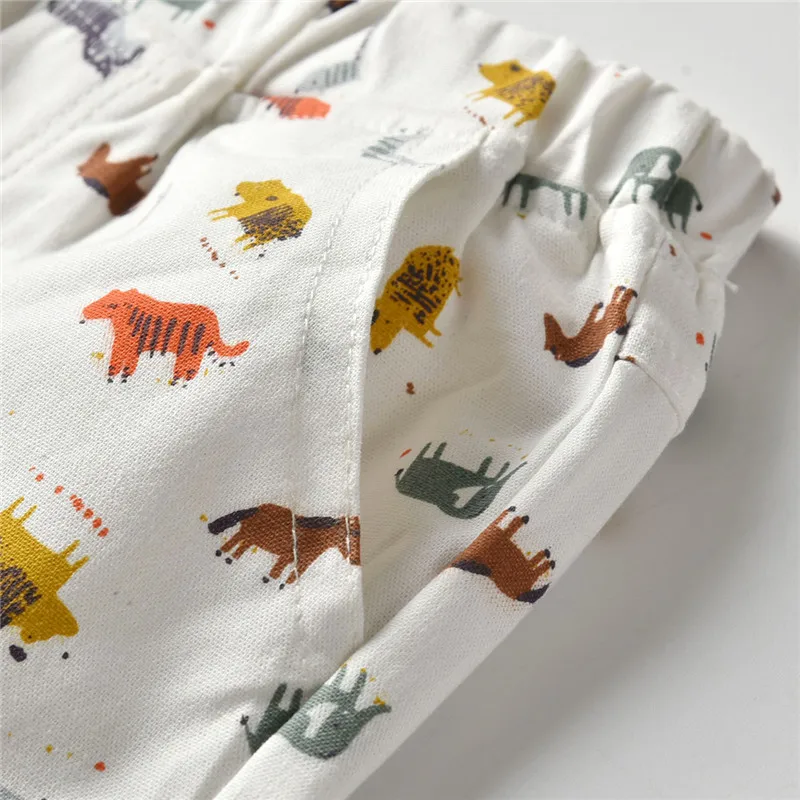 

Toddler Summer Wear, Elastic Waistband Middle Shorts with Dinosaur Printings for Little Boy, 2-8 Years