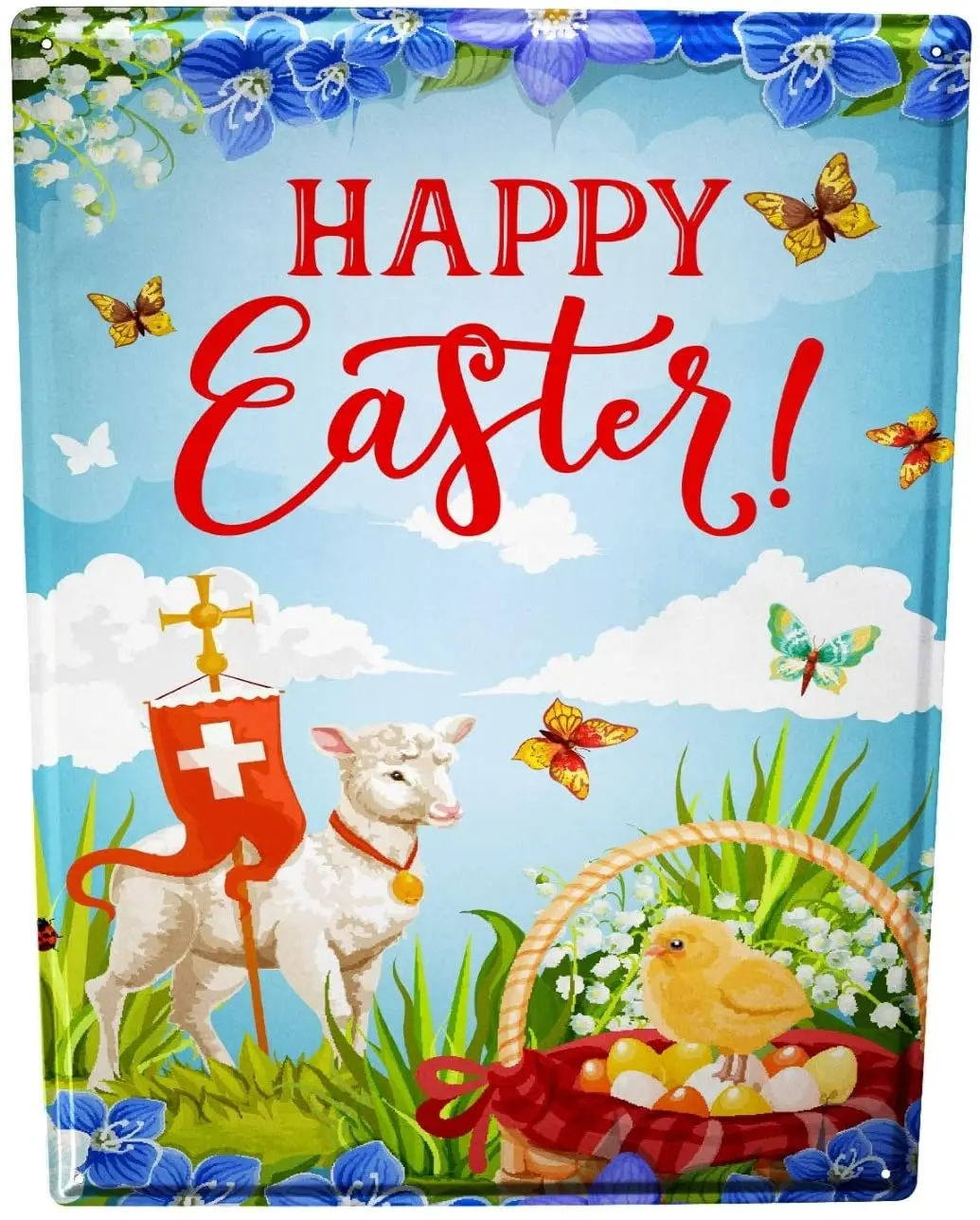 

LEotiE SINCE 2004 tin Plate Retro Easter Lamb Eggs