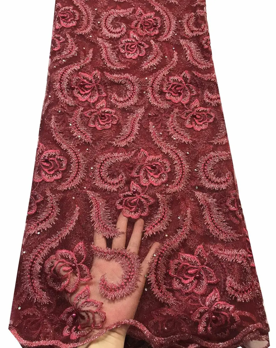 Темно-Синие французские кружева 2021 ткани высокого качества тюль африканские