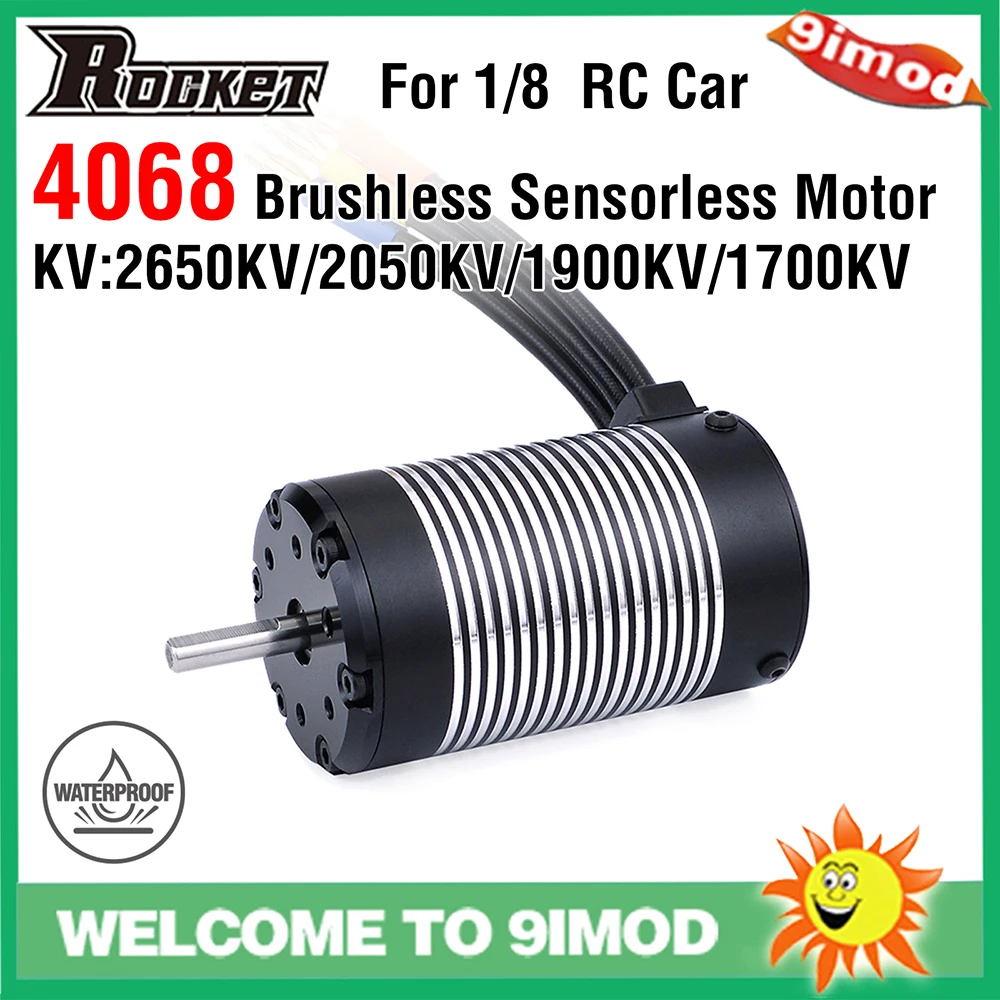 

Rocket 4068 Waterproof Brushless Sensorless Motor 2650KV 2050KV 1900KV 1700KV for 1/8 RC Car