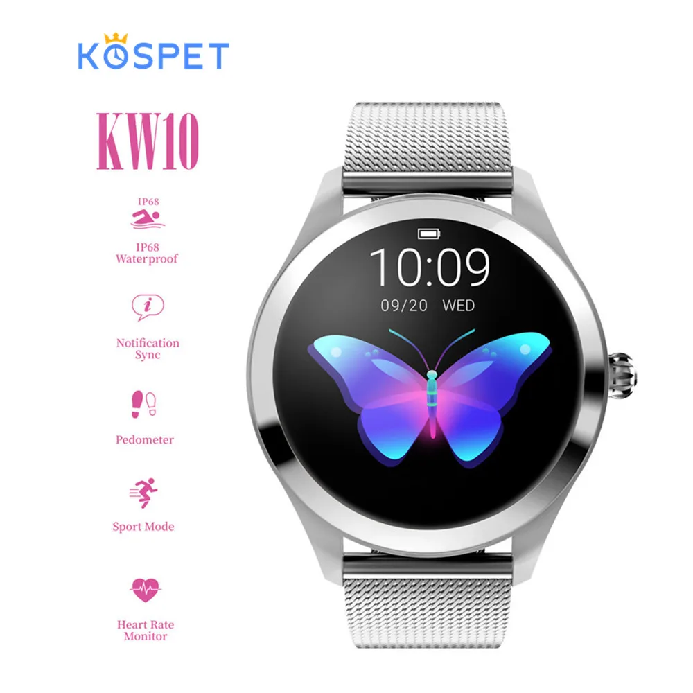 KOSPET KW10 женские Смарт часы IP68 водонепроницаемый монитор сердечного ритма мульти