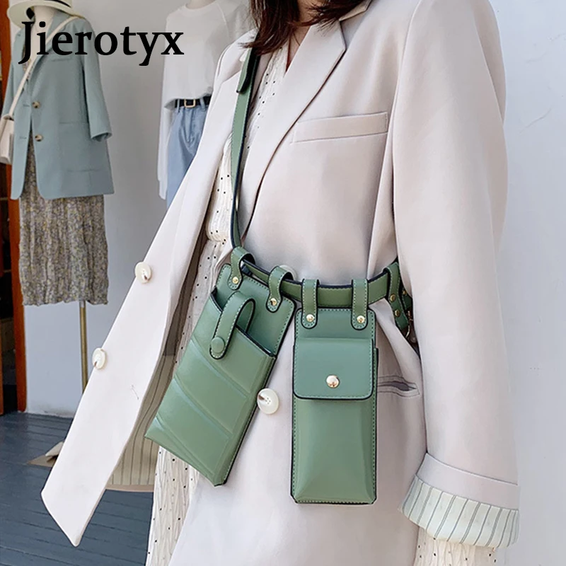 JIEROTYX Luxury Fashion Gothic Women Waist Bags 2020 Mobile Phone Packs Hip-Hop Chest Punk Belt Bag New Designer Fanny Pack | Багаж и