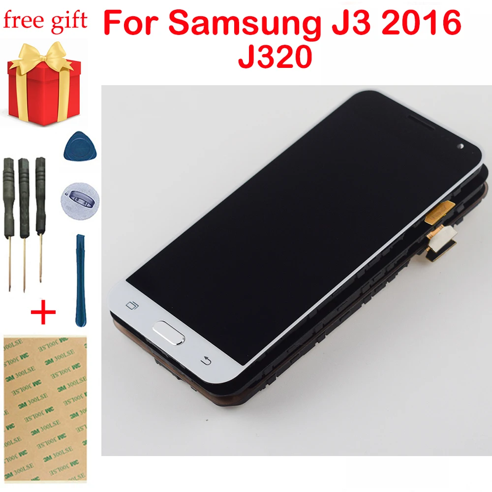 J320F ЖК дисплей J320 сенсорный экран дигитайзер Рамка для Samsung Galaxy J3 2016 J320M J320H J320FN