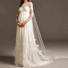 Элегантное свадебное платье для беременных Vestido De Noiva с длинным рукавом кружевные свадебные платья для беременных для женщин