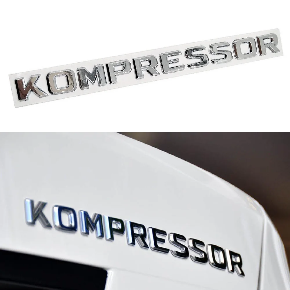 

1Pc KOMPRESSOR Logo Car Styling Sticker 3D Emblem Rear Trunk Badge Lettering Fit For Benz CLK SLK SL CLS ML GL A B C E S Class