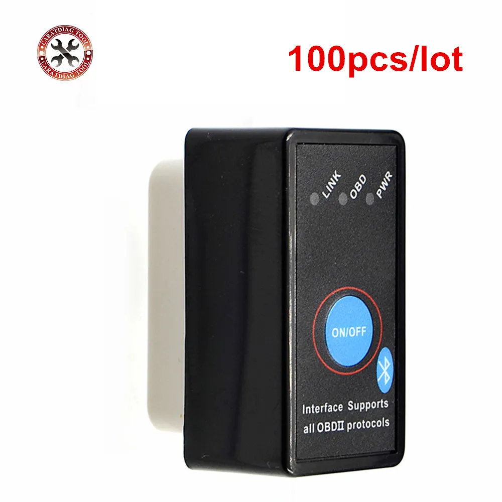 100 шт./лот Super Mini ELM327 Bluetooth ELM 327 выключатель питания V2.1 Кнопка ВКЛ/ВЫКЛ OBD2
