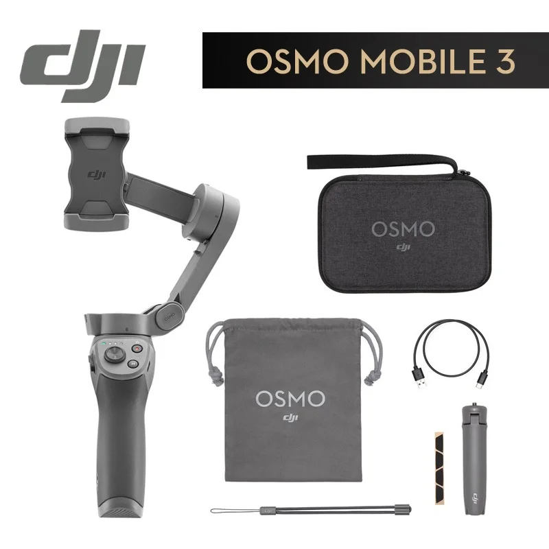 DJI Osmo Mobile 3 Combo 3-осевой Ручной Стабилизатор складной портативный шарнирный держатель стабилизатор для смартфона управление жестами