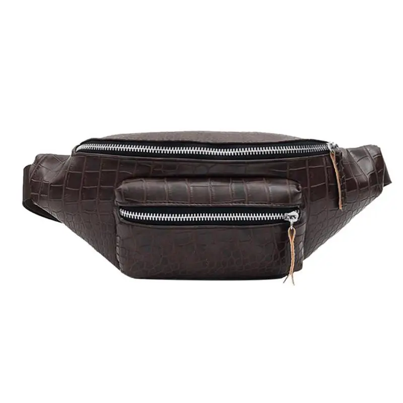 

Male Vintage Waist Bag Stone Pattern Leather Women Men Solid Color Casual Waist Fanny Belt Packs Chest Shoulder Crossbody #20