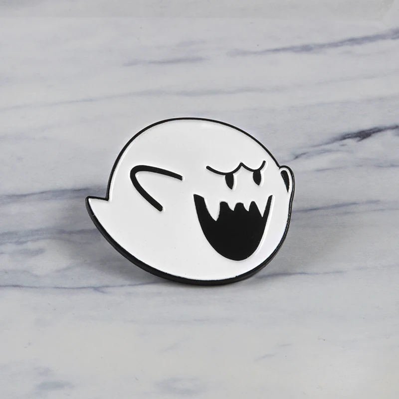 Мультяшная эмалированная булавка Boo White Fat Ghost Elfin Хэллоуин Шар лацкан броши значки