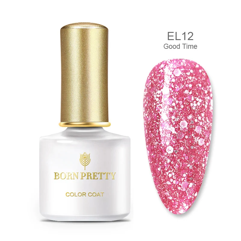 BP-EL2 BORN PRETTY Nude розовое золото замочить от Ультрафиолетовый гель с блестками УФ-гель для дизайна ногтей лак красочные блестки маникюр - Цвет: BP-EL2