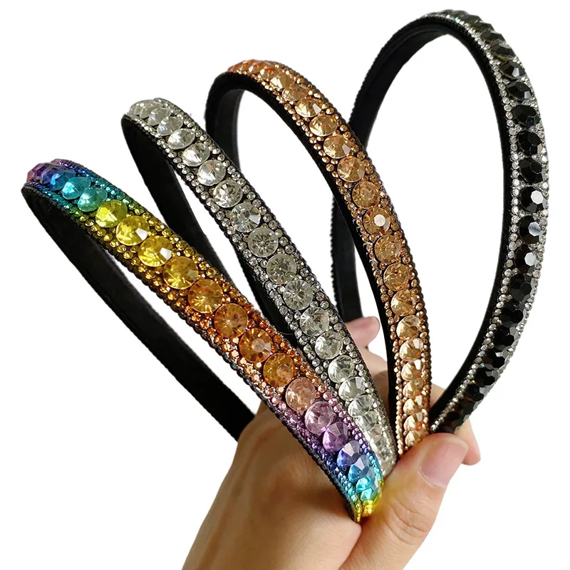 

2021 Vintage Crystal Rhinestone Bezel Hairband Women Hair Accessories Girl Haar Headband Opaska Do Wlosow Bandeau Femme Diademas