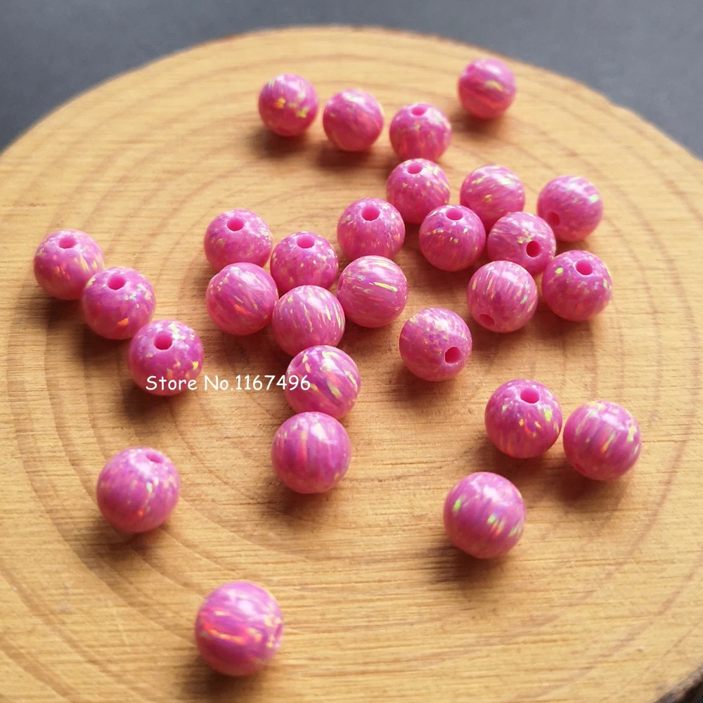 50 шт./лот 6 мм полностью просверленные синтетические круглые опаловые бусины