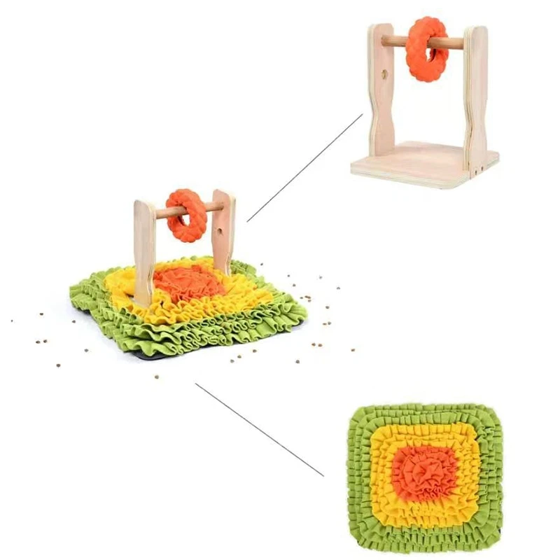 

Sniff Space Wood Shelf Leaking Food Ring Pet Sniff Pad Bite-Resistant Training Dog Fun Toy