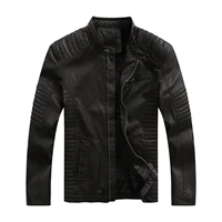 2021 autumn and winter new european and american fashion simple basic zipper mens brand motorcycle leather jacket