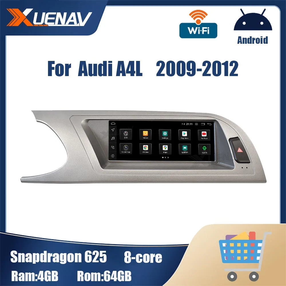 

Автомобильный мультимедийный плеер Android для Audi A4L 2009-2012, GPS-навигация, автомобильное стерео радио, видео, CarPlay, зеркальный экран
