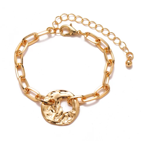 KISS WIFE простота Винтаж жемчужный сплав цепи золотые браслеты для женщин кулон браслеты на руку браслет модные украшения 2021
