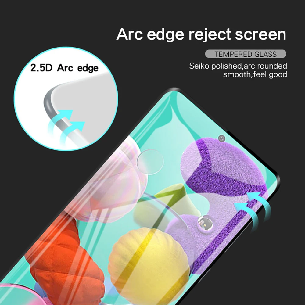 3 в 1 стекло + чехол для Samsung Galaxy A51 защита экрана закаленное SM A515F Защитное